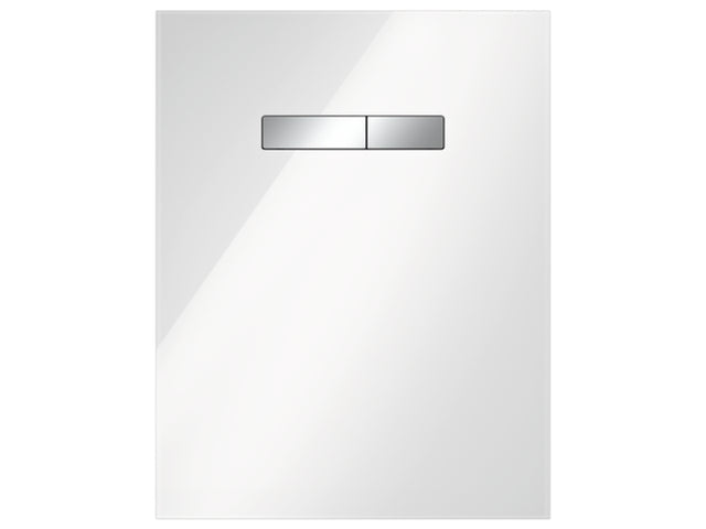 TECE TECElux Betätigungsglasplatte manuell Glas weiß, Tasten Chrom glänzend, 9650001