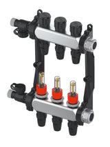 TECE TECEfloor Edelstahlverteiler HKV 5, Typ TECElogo-Push SLQ, mit Durchflussanzeige, 1 IG flachdichtend, 77311105