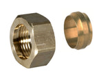 Resideo Anschlussverschraubung F-C Schneidring 15mm, G1/2, konisch dichtend, ASV-CS-15-F-C