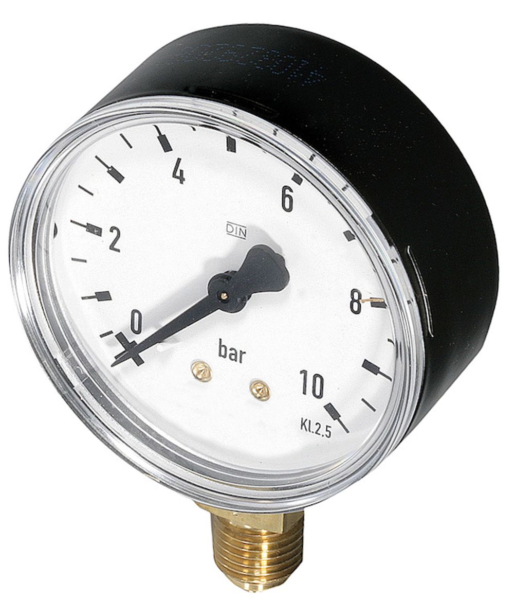 Resideo Manometer M39M G 1/4, 63mm, unten, Teilung 0-10bar, M39M-A10