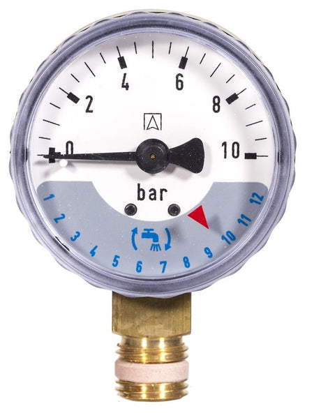 Resideo Manometer M70AF Ausgang, 0-10bar, zu Primuscenter DWC, M70AF-A10MR