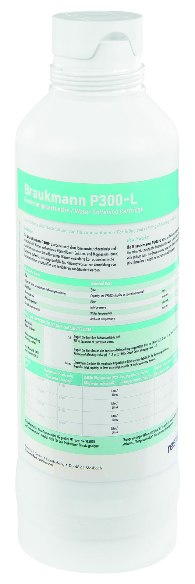 Resideo Austauschpatrone P300-L zu Nachfüllkombinationen NK300S, 3,5 l, P300-L
