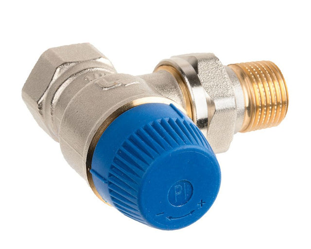 Resideo Thermostatventil Kombi-TRV Messing vernickelt, Eck, DN15, V2100EPI15