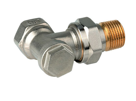 Resideo Rücklaufverschraubung Verafix Messing, vernickelt, Eck, 1/2", V2400E0015