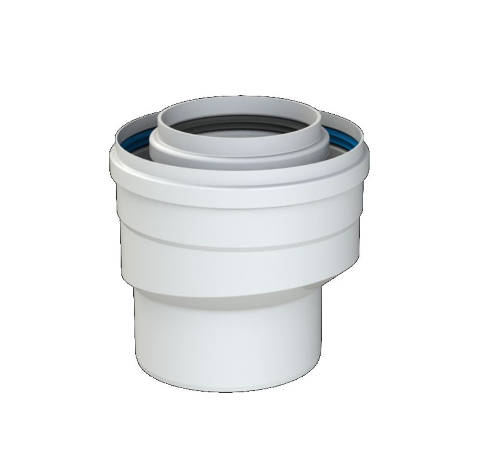 Brötje Adapter Erweiterung ADT60/100-80/125, konz., AL/PPS, weiß, 7308354