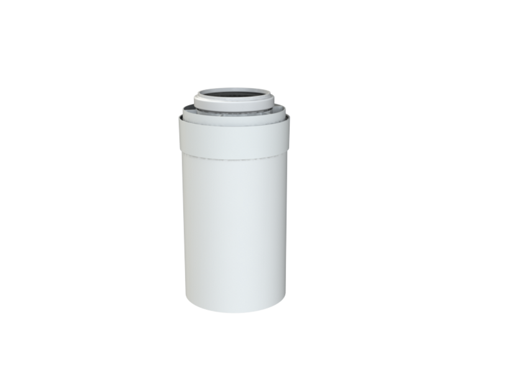 Brötje Verlängerungsrohr K60 KR500 DN 60/100 konzentr. L=500mm AL/PPs weiß, 7308324