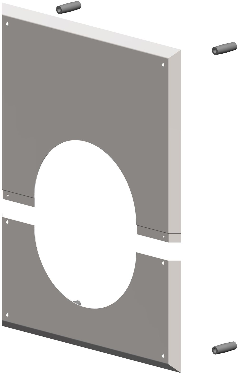 ATEC Wandblende m.Hinterlüftung DN 160 für raumluftabhängigen Betrieb 280x350mm, 6330