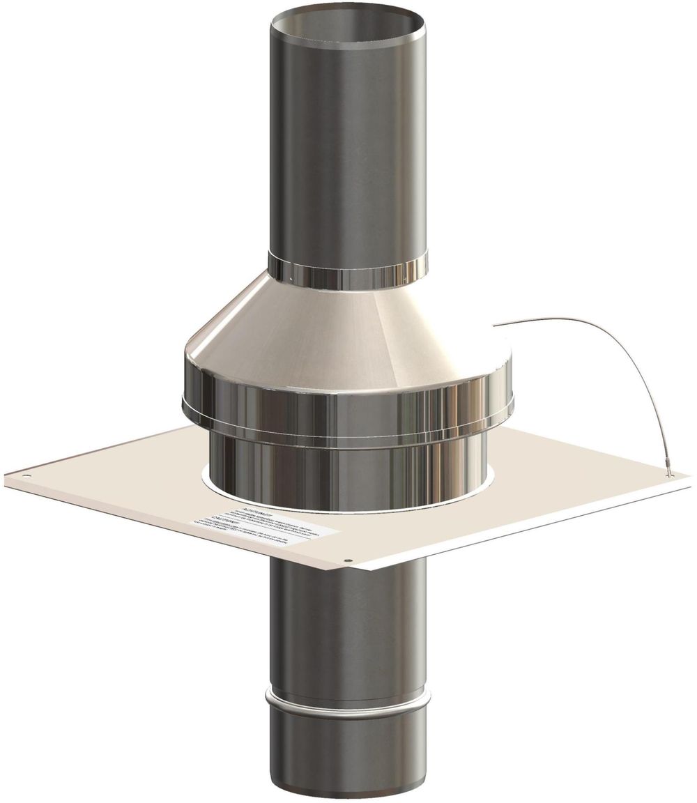 ATEC Mündungsset DN 100 aus Edelstahl mit Endrohr 450mm, 2342