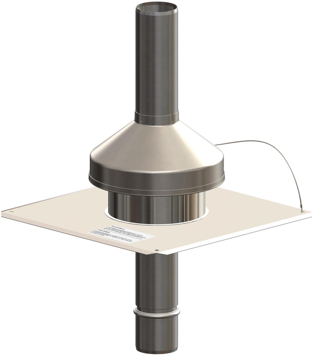 ATEC Mündungsset DN 60 aus Edelstahl mit Endrohr 450mm, 0342
