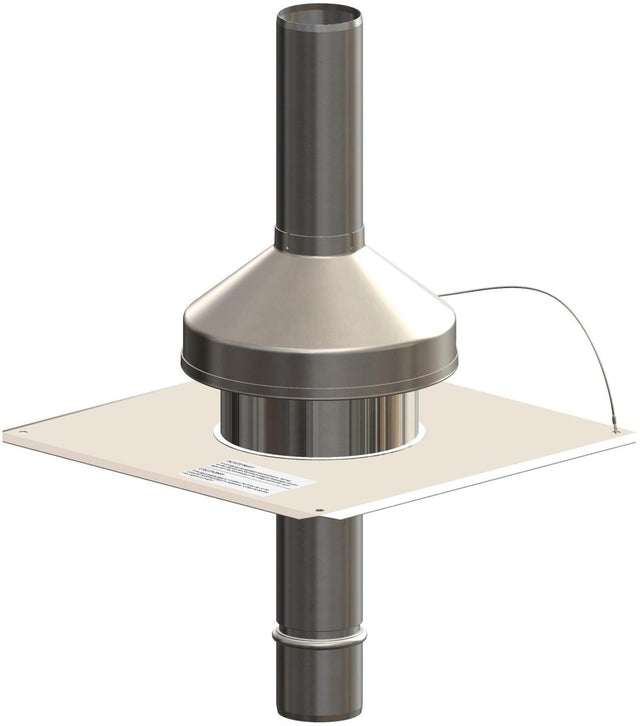 ATEC Mündungsset DN 60 aus Edelstahl mit Endrohr 450mm, 0342