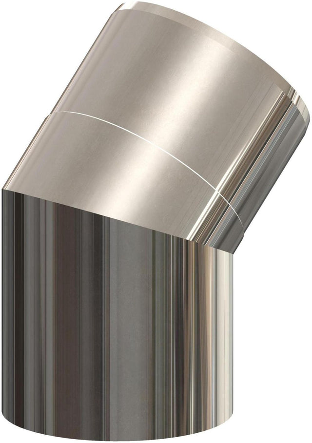 ATEC Bogen 45 Grad DN 60/100 L=180/75mm Edelstahl blank, 700715