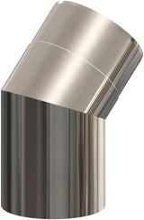 ATEC Bogen 45 Grad DN 80/125 L=300/125mm Edelstahl blank, 701715