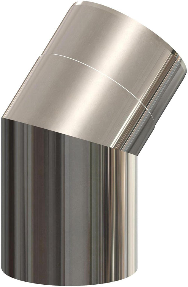 ATEC Bogen 45 Grad DN 80/125 L=300/125mm Edelstahl blank, 701715