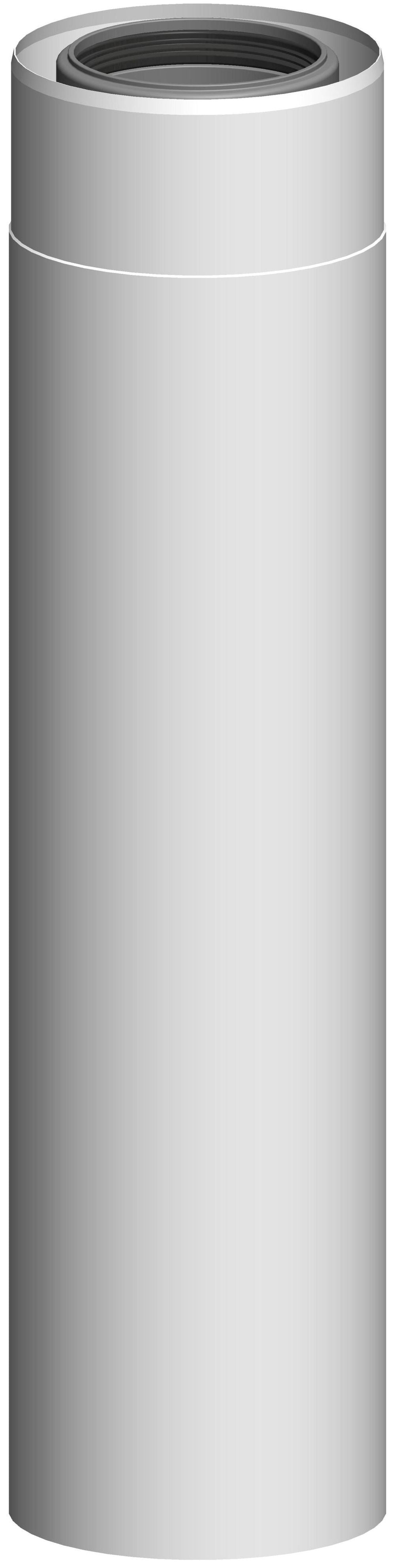 ATEC Rohrelement DN80/125 L=440mm Edelstahl weiss beschichtet kürzbar, 711718