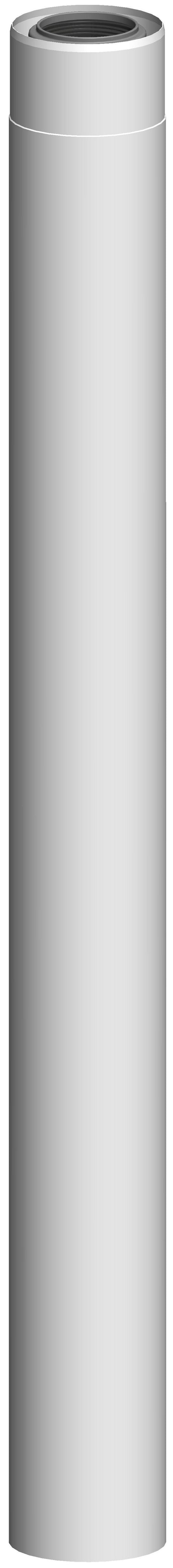 ATEC Rohrelement DN60/100 L=940mm Edelstahl weiss beschichtet kürzbar, 710719