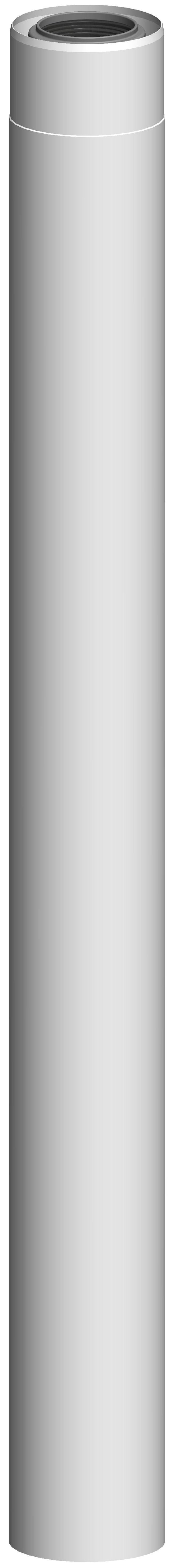 ATEC Rohrelement DN60/100 L=940mm Edelstahl weiss beschichtet kürzbar, 710719