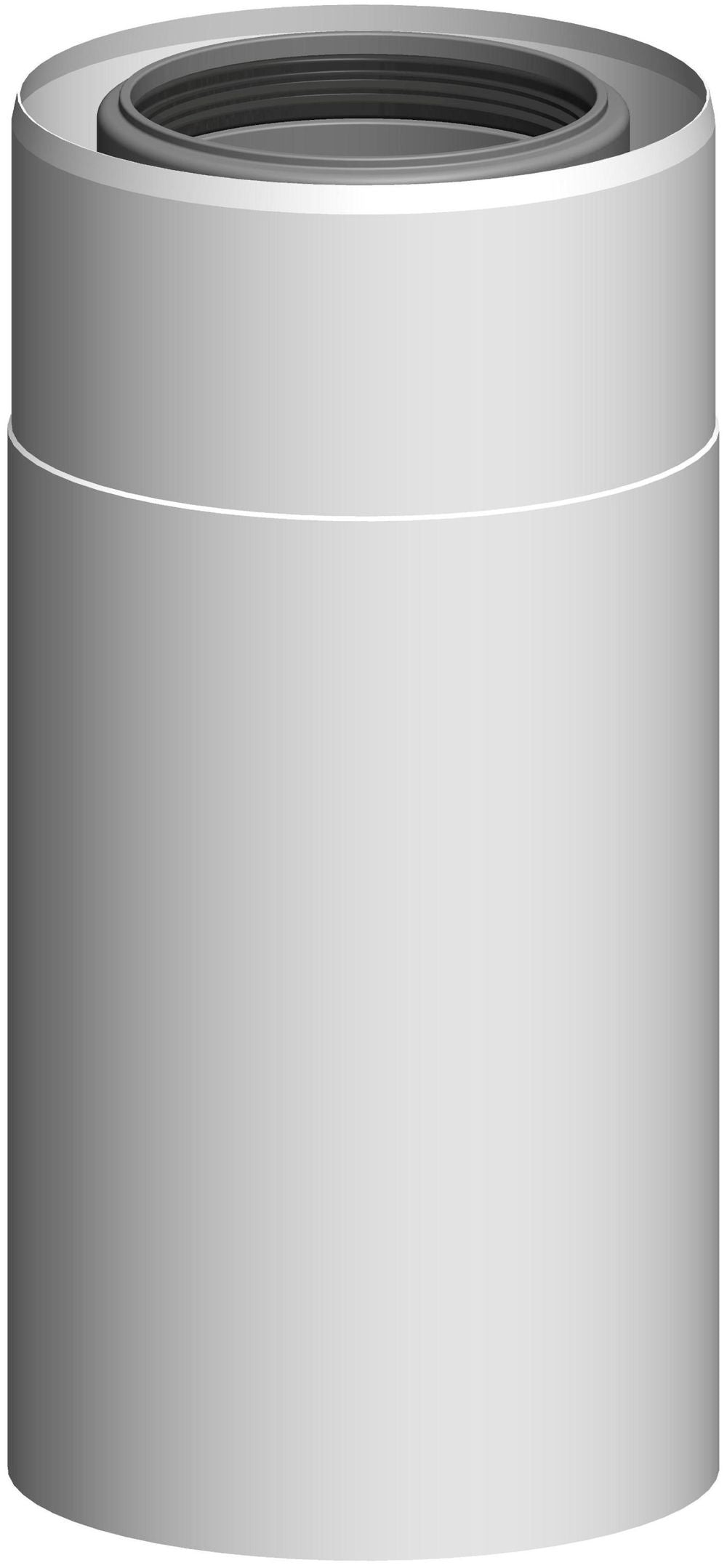 ATEC Rohrelement DN80/125 L=190mm Edelstahl weiss beschichtet kürzbar, 711717