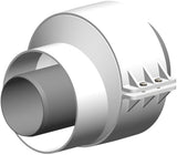 ATEC Erweiterung DN60/100 auf DN80/125 exzentrisch Edelstahl weiss beschichtet, 711798