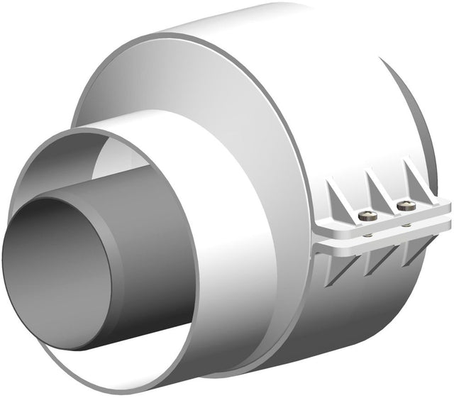 ATEC Erweiterung DN60/100 auf DN80/125 exzentrisch Edelstahl weiss beschichtet, 711798