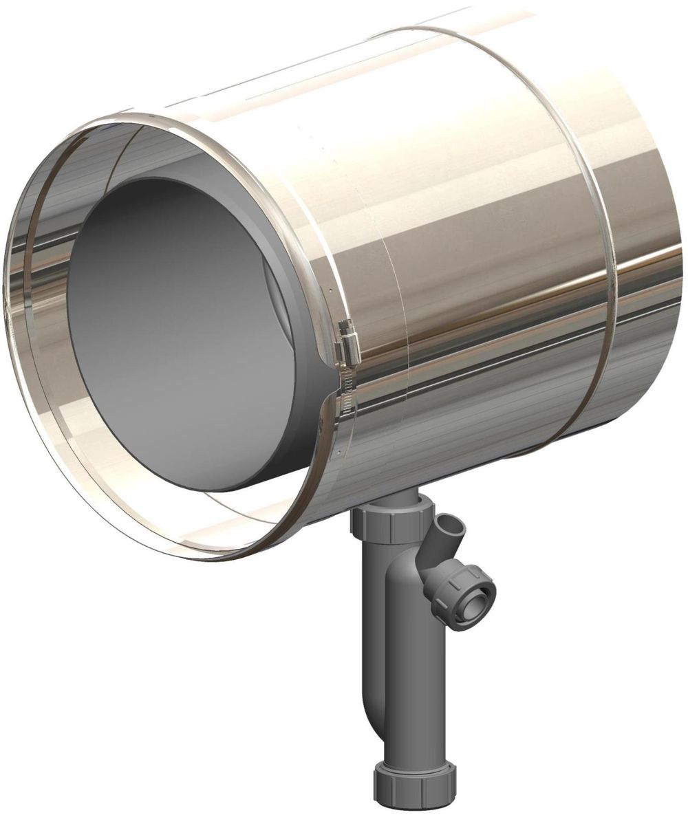 ATEC Kondensatablauf m.Siphon DN200/265 Ed Edelstahl blank, 708748