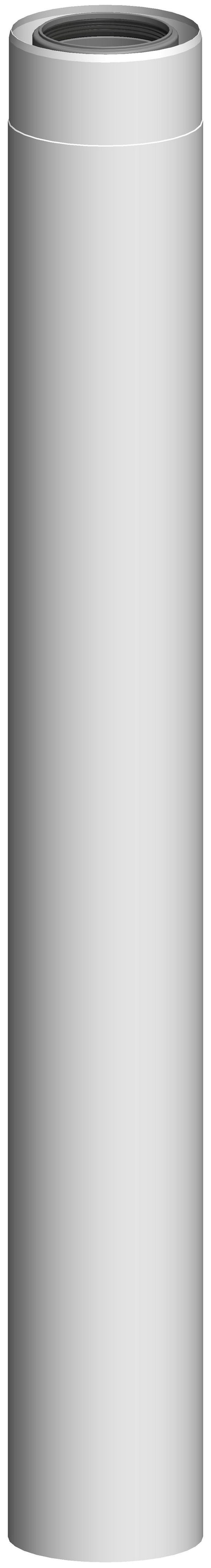 ATEC Rohrelement DN80/125 L=940mm Edelstahl weiss beschichtet kürzbar, 711719