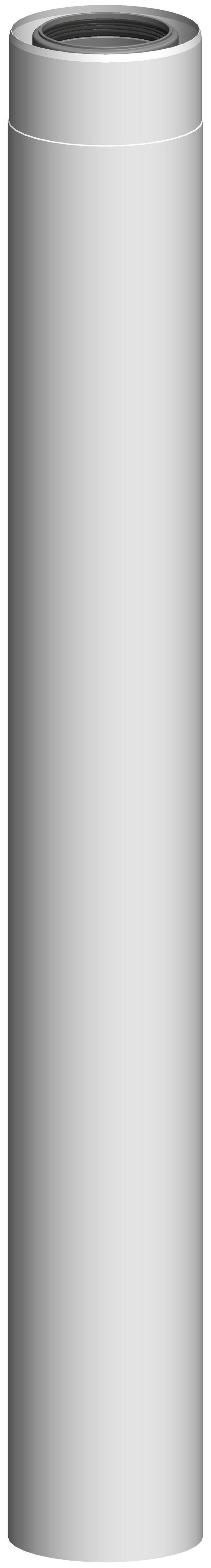 ATEC Rohrelement DN80/125 L=940mm Edelstahl weiss beschichtet kürzbar, 711719