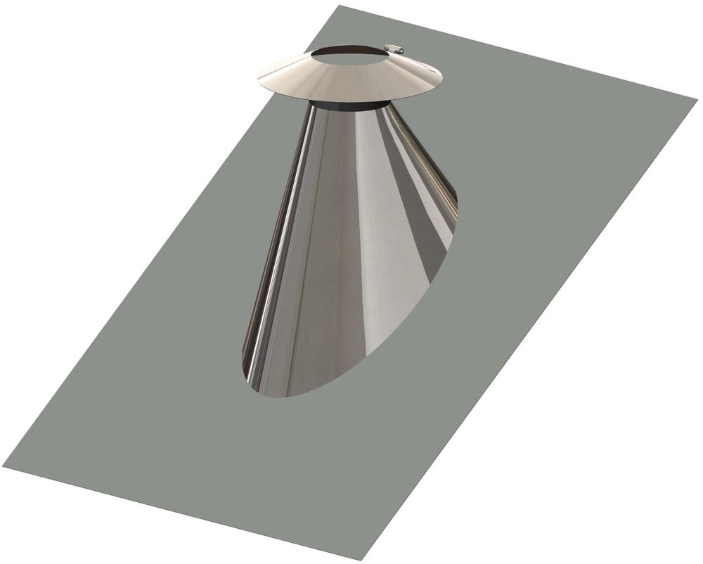 ATEC Dachdurchführung 32-45Grad DN60/100 mit Wetterkragen Edelstahl blank, 700664