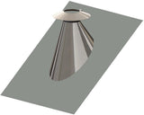 ATEC Dachdurchführung 32-45Grad DN60/100 mit Wetterkragen Edelstahl blank, 700664