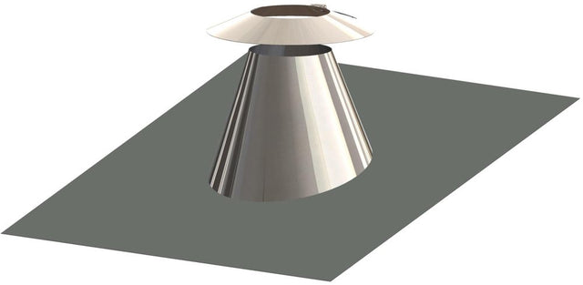 ATEC Dachdurchführung 6-32 Grad DN80/125 mit Wetterkragen Edelstahl blank, 701663