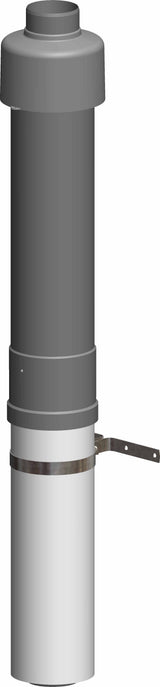 ATEC Dachdurchführung DN  80/125 650mm schwarz inkl. Befestigungsschelle, 1458