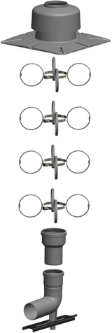 ATEC Basis-Set Schacht d  80 DN 100 mit Auflager/mit Stützrohr, 1372