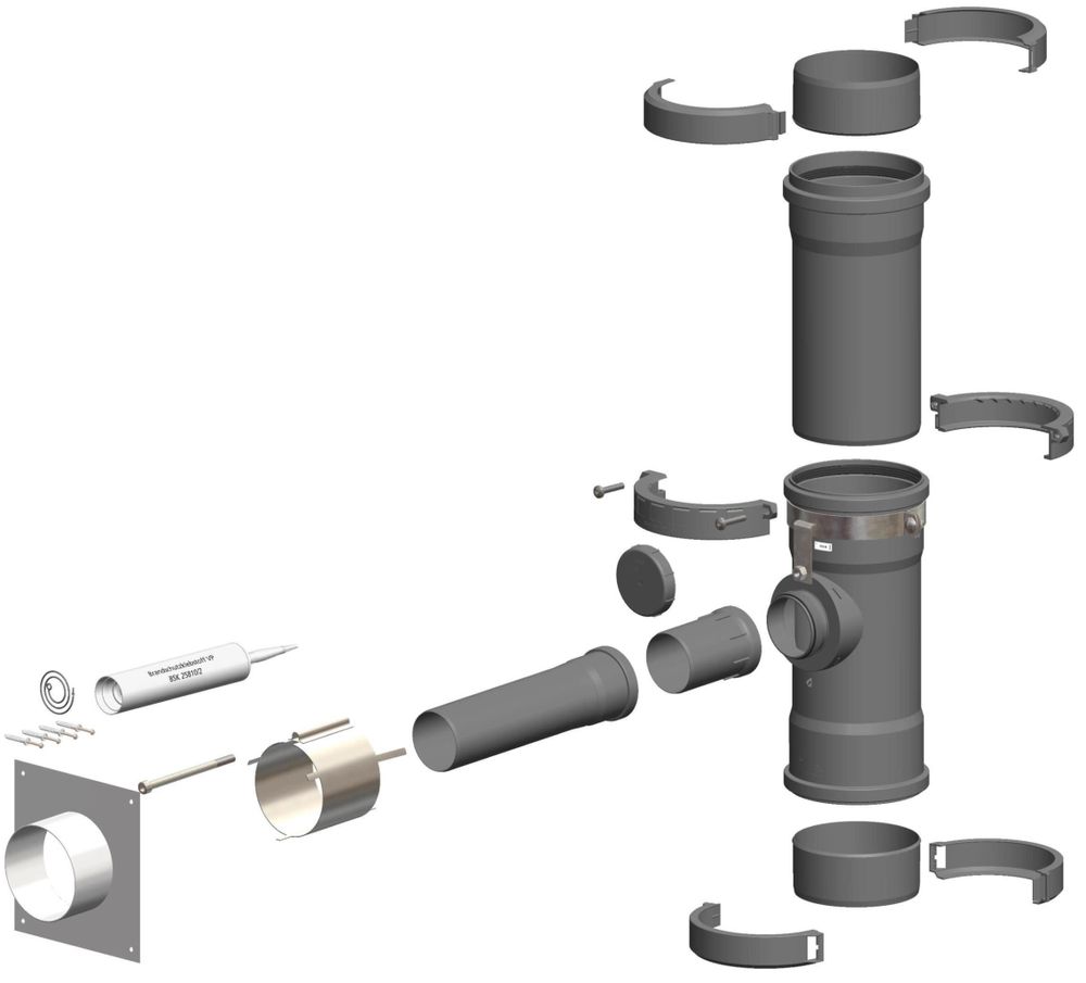 ATEC Anschluss-Set Mehrfachbelegung DN 80/125 - DN 160, 636381