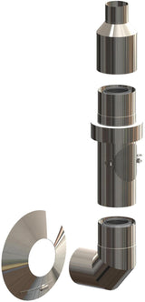 ATEC Basis-Set f.Installation an Aussen- wand DN60/100 L=450mm Edelstahl blank, 700770