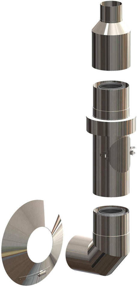 ATEC Basis-Set f.Installation an Aussen- wand DN60/100 L=450mm Edelstahl blank, 700770