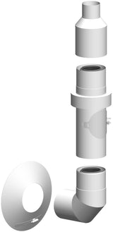 ATEC Basis-Set f.Installation an Aussen- wand DN60/100 L=450mm ES weiss beschich., 710770