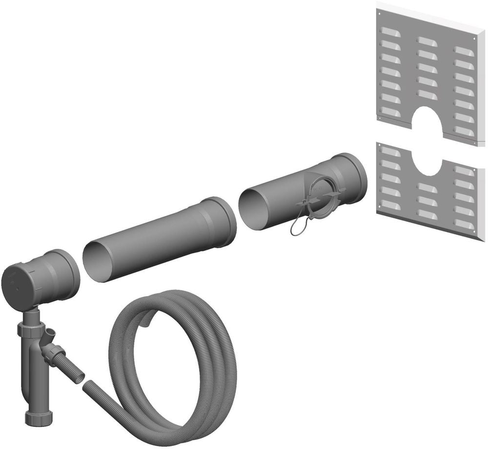 ATEC Basisset Kaskade DN 80 m.Kondensat- schlau,Rohr,Kontr.-Rohr,Wandblen.,Siphon, 601375