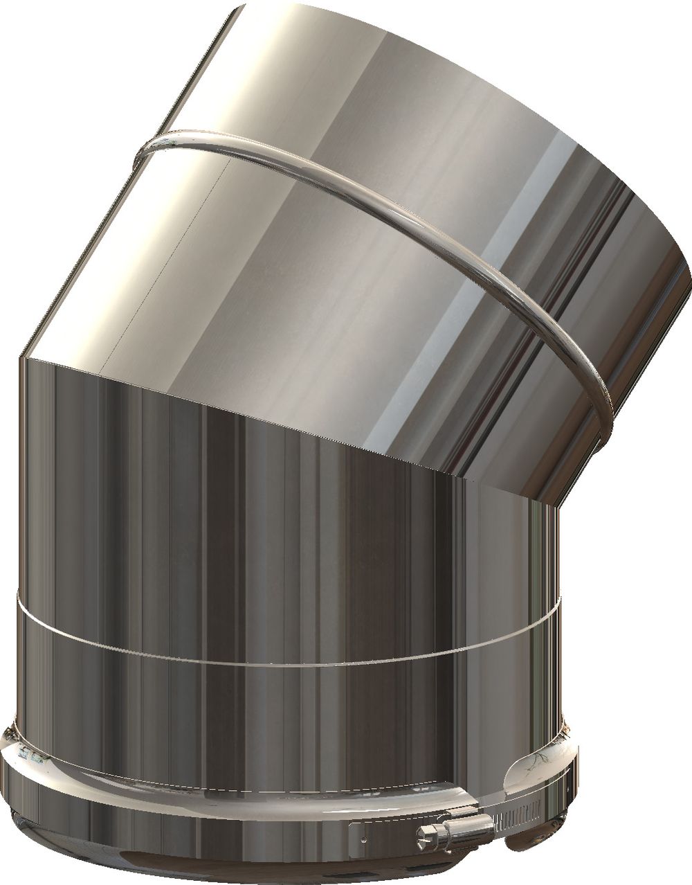 ATEC 45°-Bogen DN125/190 Edelstahl blank, 704715
