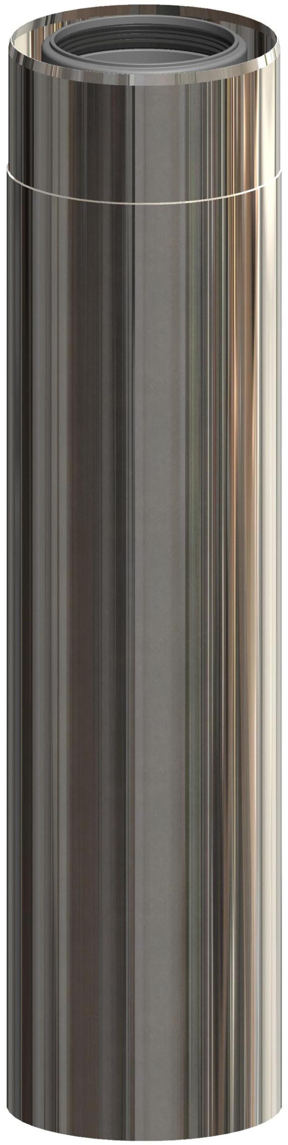 ATEC Rohrelement DN 80/125 L=440mm Edelstahl blank kürzbar, 701718