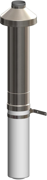 ATEC Dachdurchführung DN  80/125 650mm Edelst. inkl. Befestigungsschelle, 1455