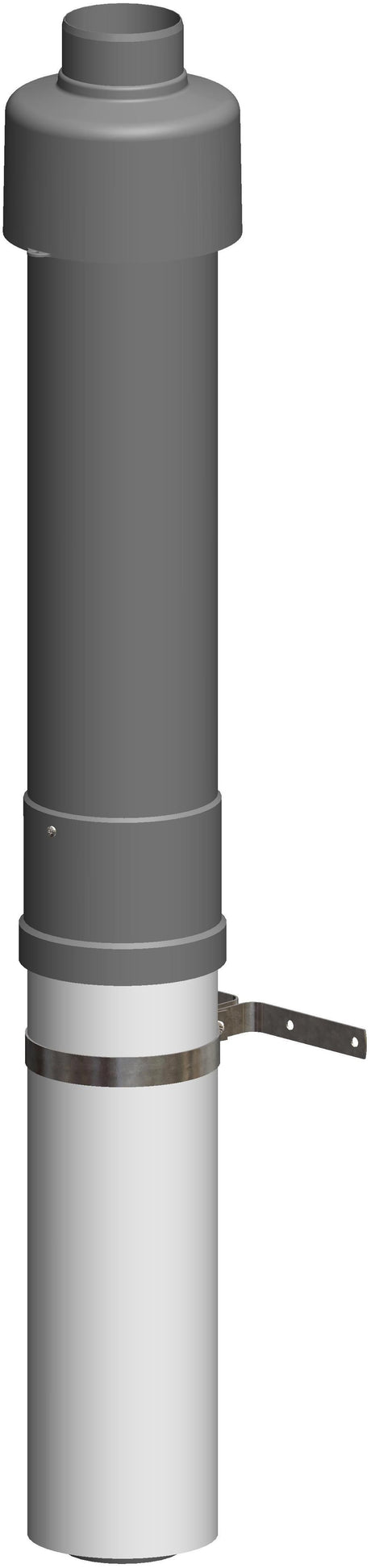 ATEC Dachhochführung DN80/125 L=650mm für WhitePoly konzentrisch schwarz, 711758