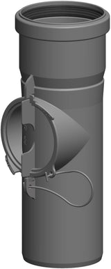 ATEC Kontroll-Rohr DN80 schwarz inkl. Befestigungsschelle, 1303