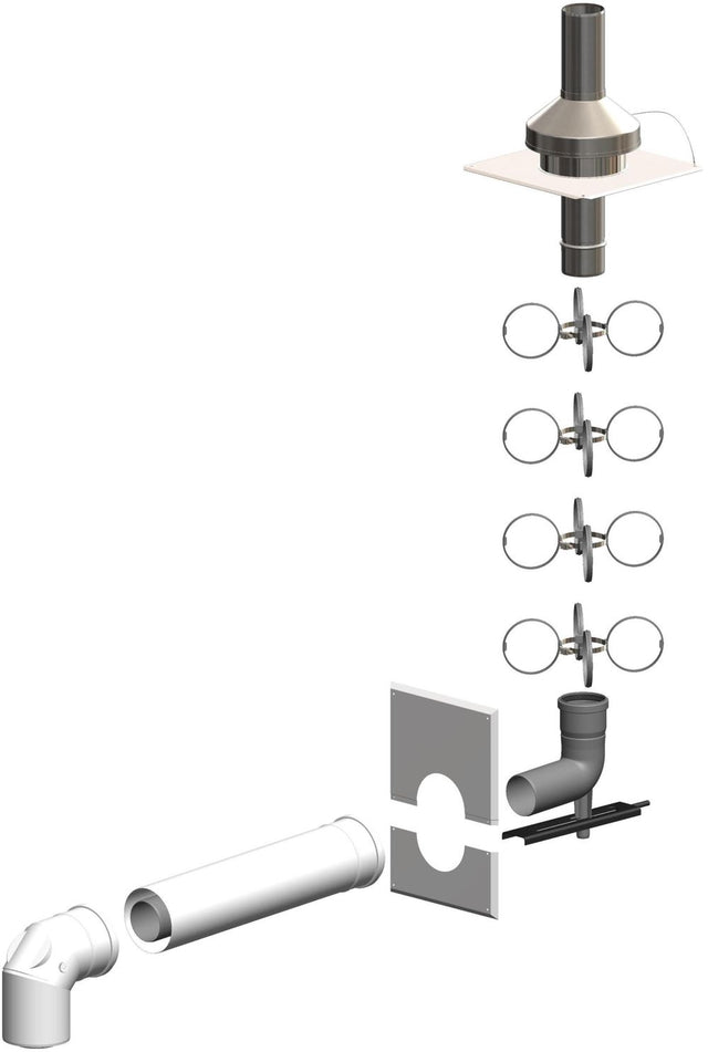 ATEC Schacht-Set PC DN80/125-DN80 Edelstahl, 1471