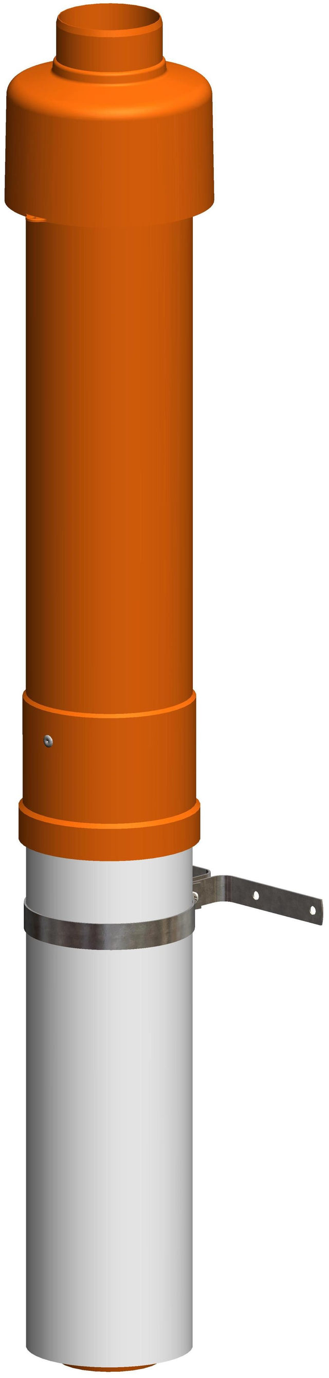 ATEC Dachdurchführung DN  80/125 650mm rot inkl. Befestigungsschelle, 1457