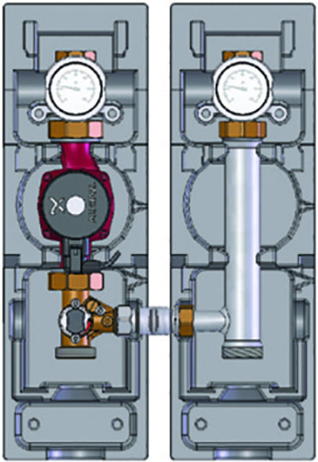 Großverteiler Pumpengruppe DN 25/1" V-MK Pumpe MAGNA3 25-60 mit Isolierung, M6683364