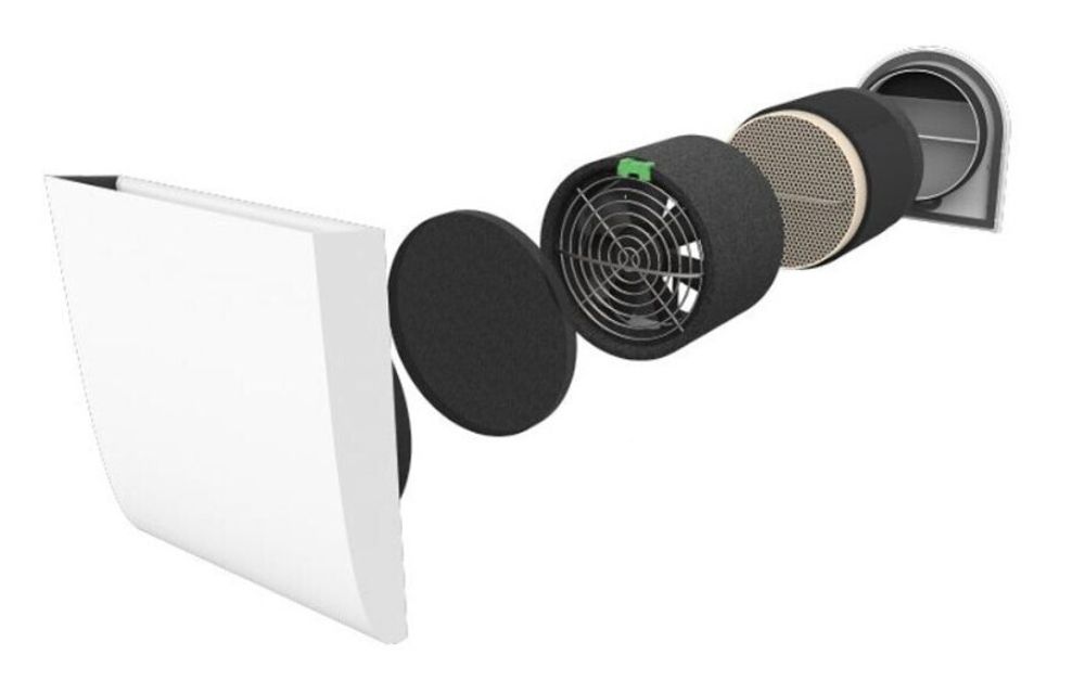 Pluggit iconVent 160, Basis Komplettset mit Außen- und Innenblende Kunststoff, ICV160K-AB