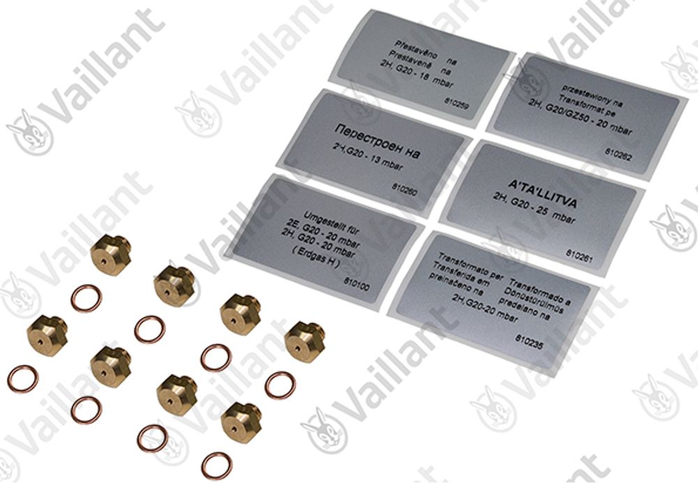 VAILLANT Düsenwechselsatz, 8 Düsen-D 1,50 VK 10-25/6-1 E-C u.w. Vaillant-Nr. , 200133
