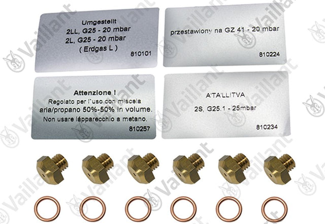 VAILLANT Düsenwechselsatz, 6 Düsen-D 1,73 VK 10-25/6-1 E-C u.w. Vaillant-Nr. , 200134