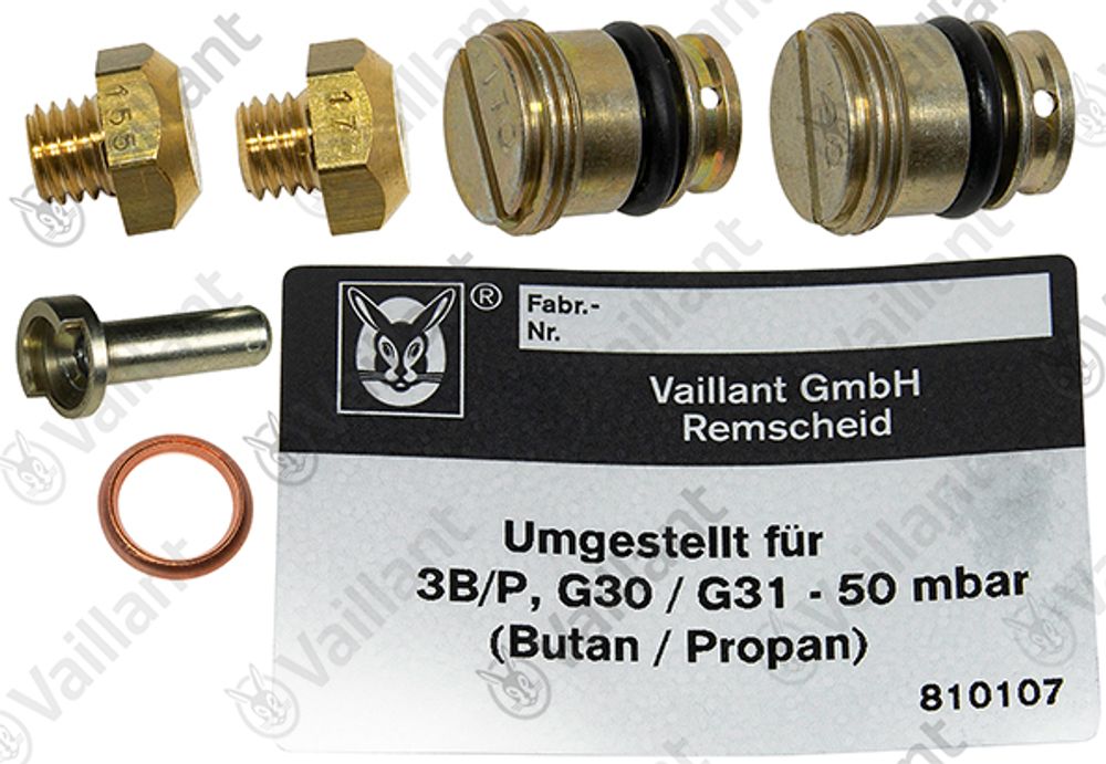 VAILLANT Düsenwechselsatz VGH 130-190/6 Z u.w. Vaillant-Nr. , 200185