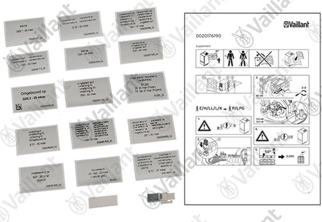 VAILLANT Umstellsatz, Erdgas <=> Propan VC 1006+1206/5-5 R2 u.w. Vaillant-Nr. , 0020176190