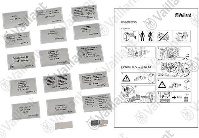 VAILLANT Umstellsatz, Erdgas <=> Propan VC 1006+1206/5-5 R2 u.w. Vaillant-Nr. , 0020176190